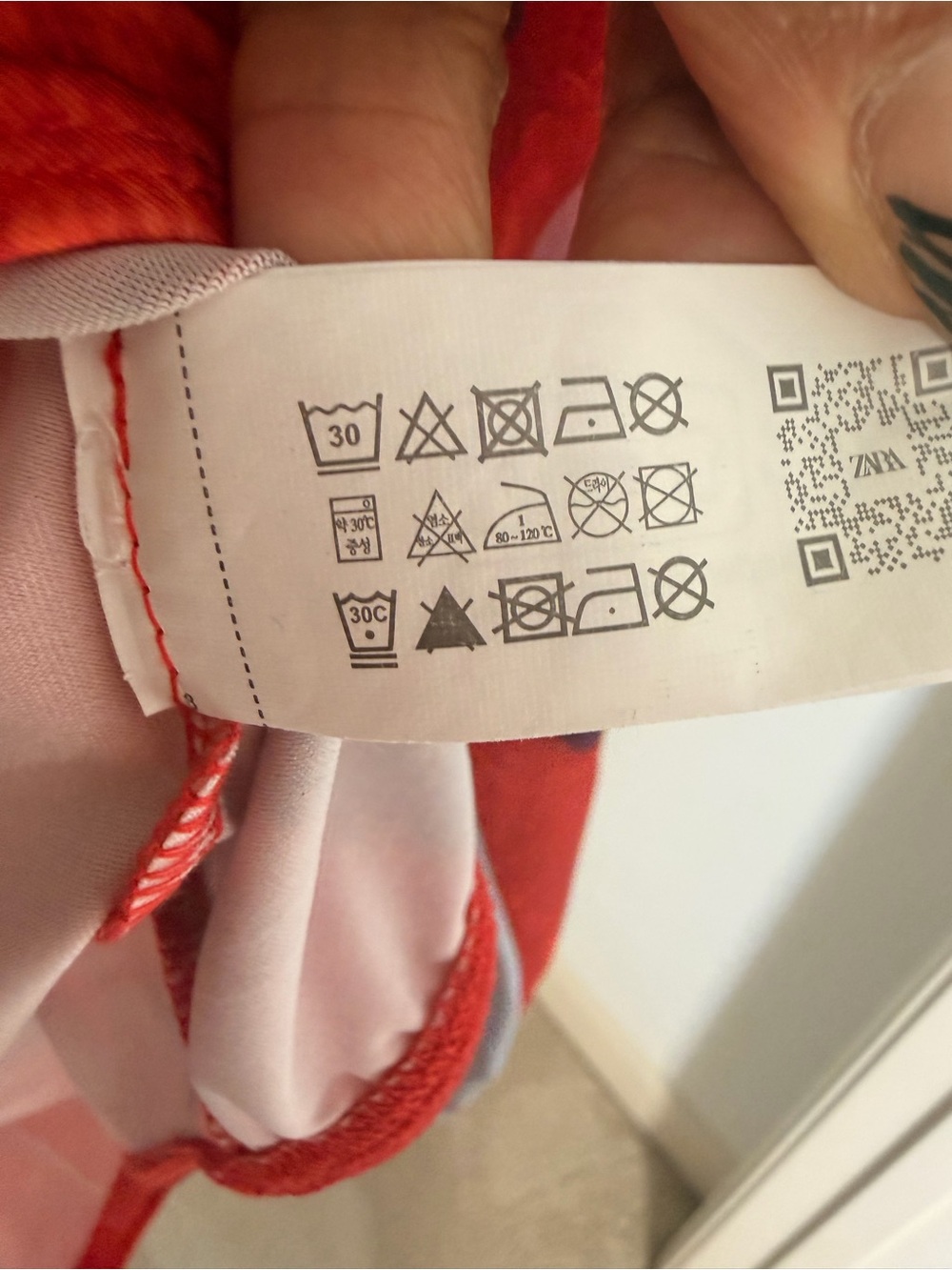 Zara Multi-Red Pink Abstract Print Bodysuit - Picture 11 of 12
